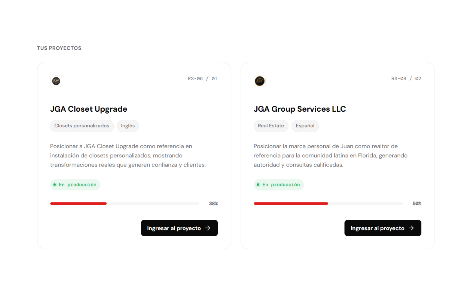 Gestión de cuentas del Portal del Cliente.